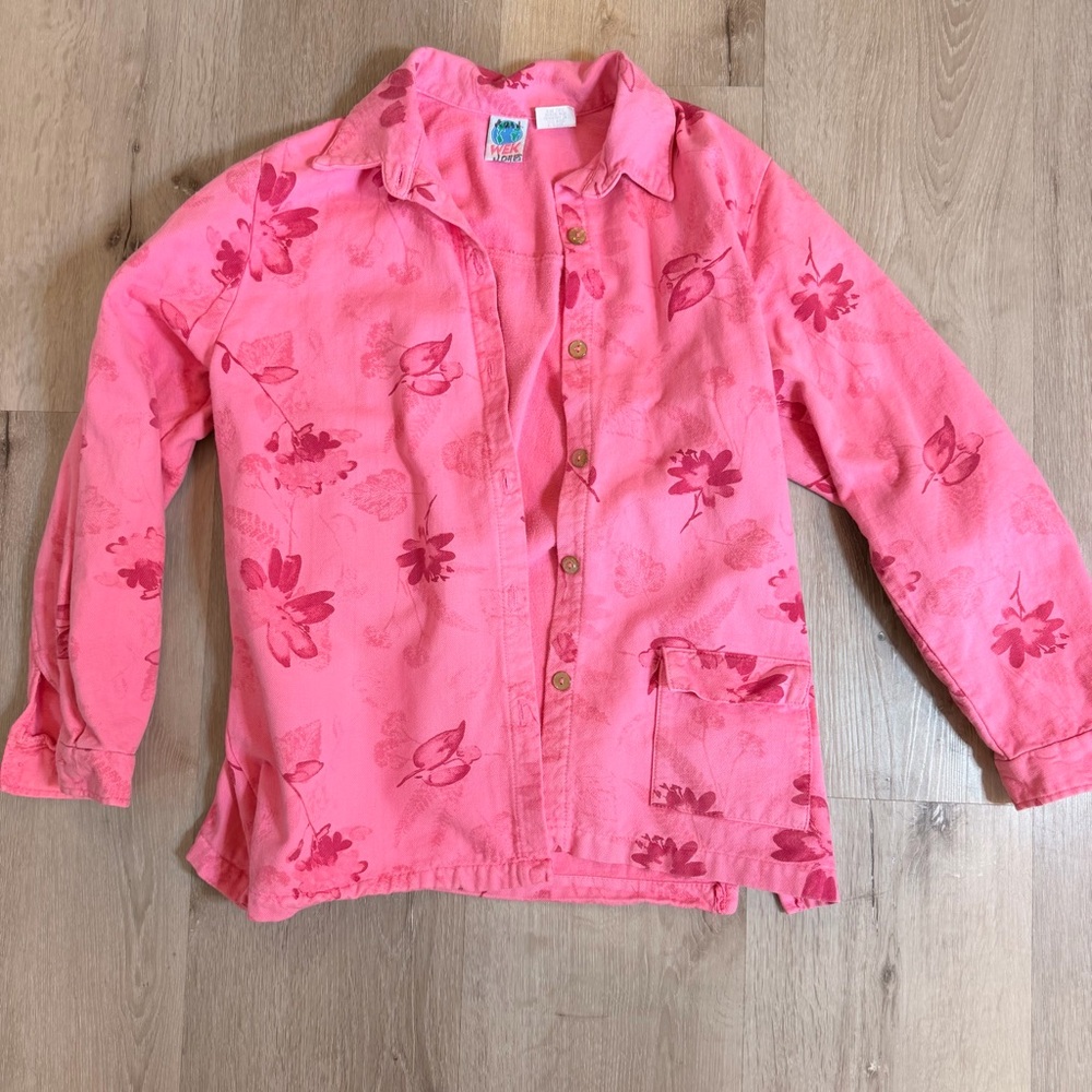 Vintage 90s Wek the World Pink Floral Button Up 🌸